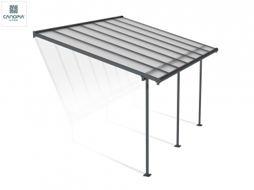 Palram-Canopia Terrassenüberdachung SIERRA 3x4.25 (299x434cm) grau 6mm HKP klar